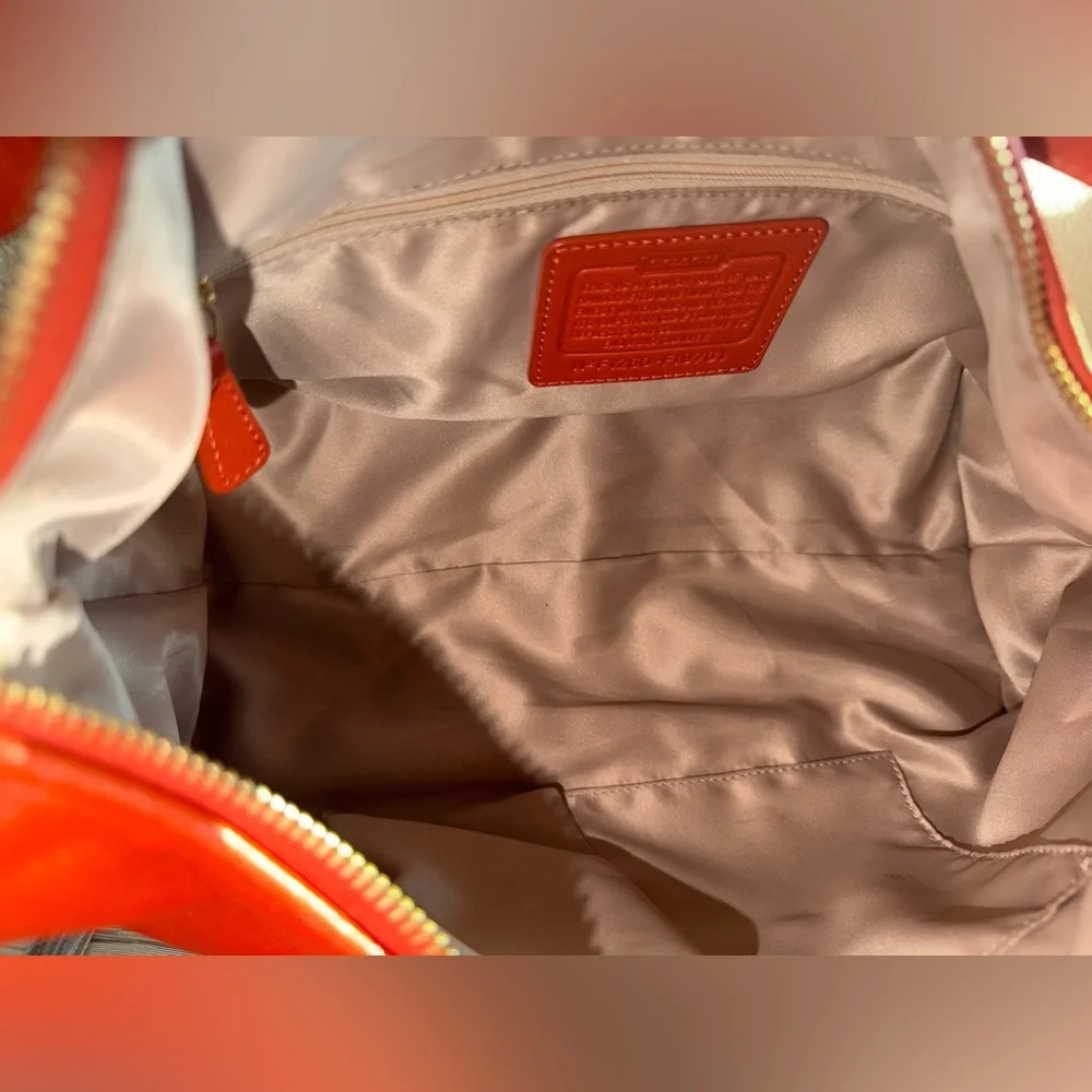 Coach Ashley Leather Convertible Hobo in Orange, Gold Hardware, F19761 - Picture 3 of 16